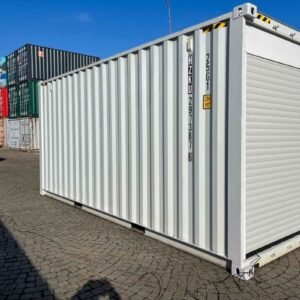 Container 20 Piedi High Cube con Porta Avvolgibile – Grigio Chiaro