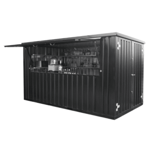 Container Bar Smontabile 4×2 Metri – Nero Intenso (RAL 9005)