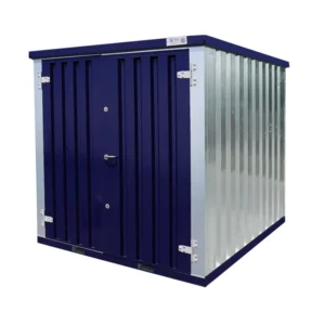 Container Smontabile 2x2m con Pavimento Rialzato – Bicolore Blu/Galvanizzato